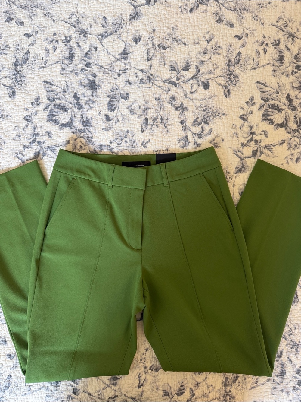 White House Black Market Green Straight-Leg Dress Trousers - Picture 5 of 8